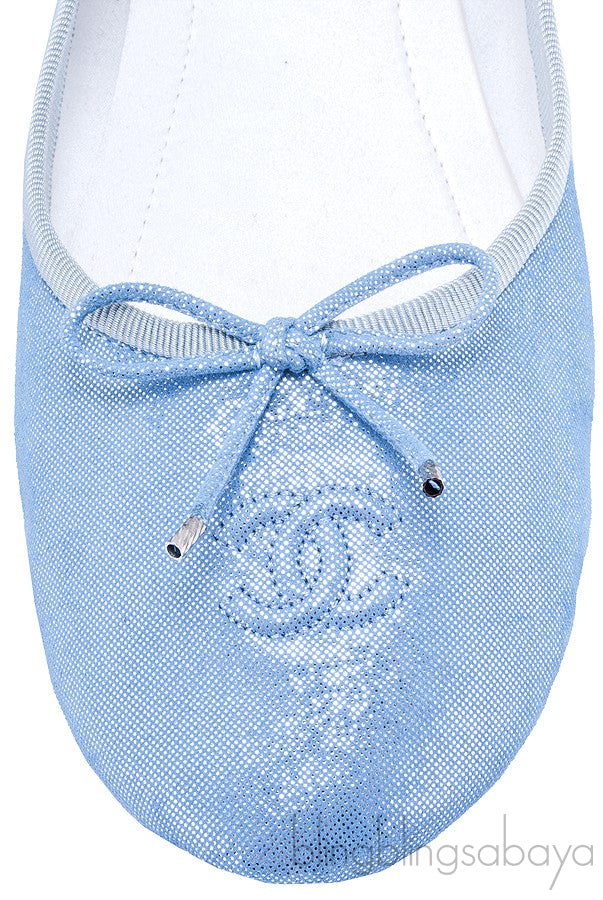 Metallic Blue Ballet Flat
