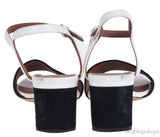 Loro Piana Bi-color Suede Peep Toe Slingback Sandals