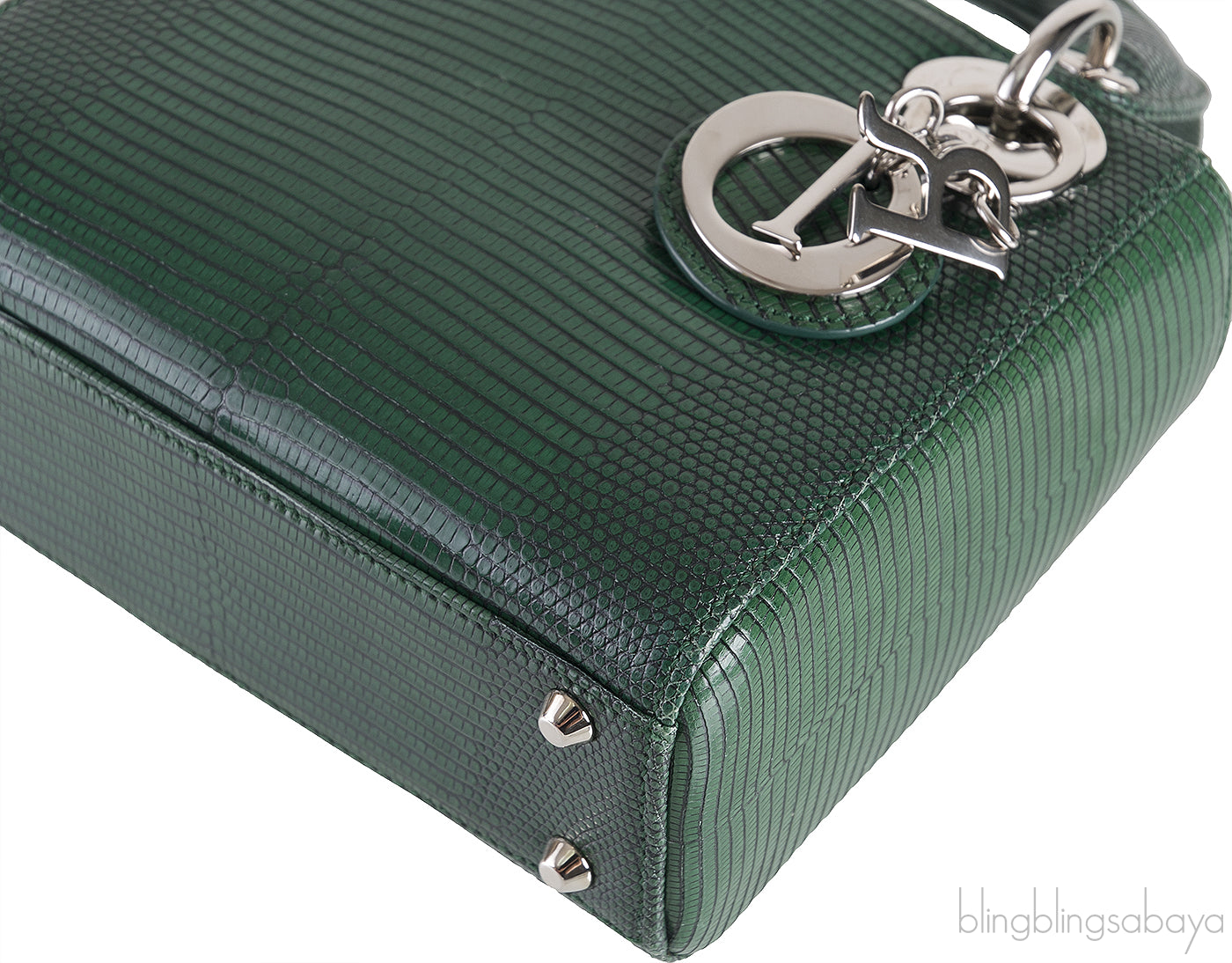 Lady Dior Emerald Green Mini Lizard