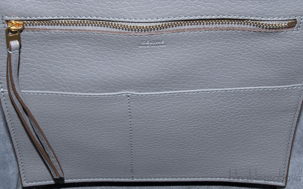 Taupe Leather Tie Tote Bag