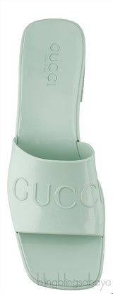 Pastel Green Rubber Slide Sandals