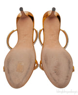 Giuseppe Zanotti Metallic Gold Crystal Embellished Mules