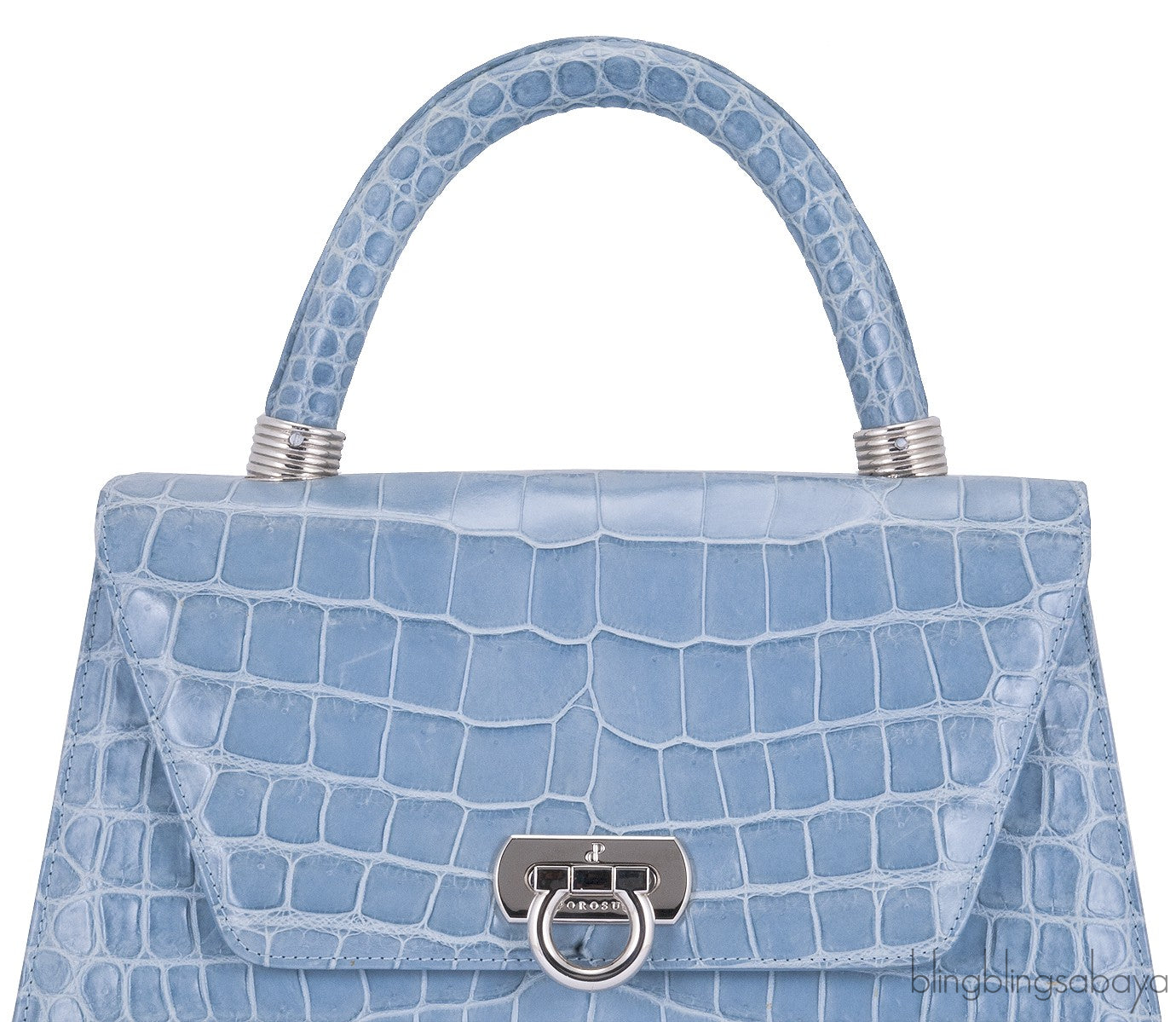 Cesare Furs Blue Gray Crocodile Handbag