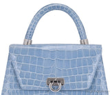 Cesare Furs Blue Gray Crocodile Handbag