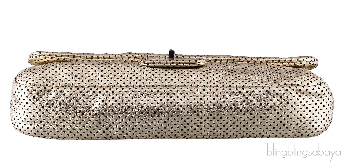 Gold Perforated Drill Flap Bag
