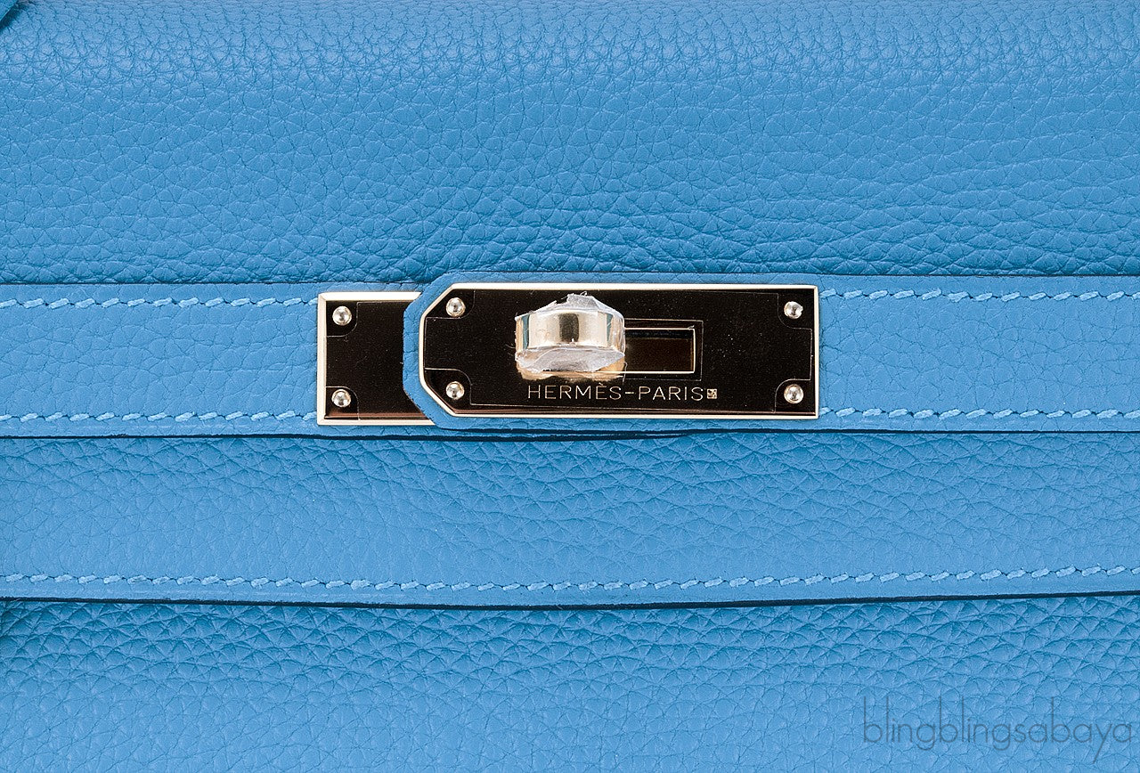 Kelly 35 Blue Turquoise Togo GHW