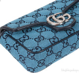 Blue GG Marmont Super Mini Bag PHW