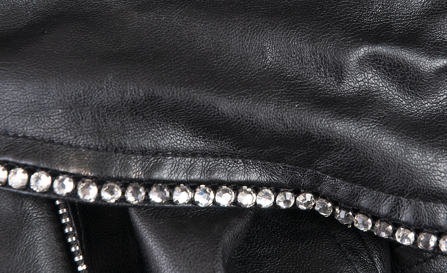 Black Crystal & Star Patch Emb Jacket