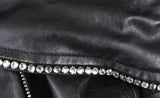 Black Crystal & Star Patch Emb Jacket