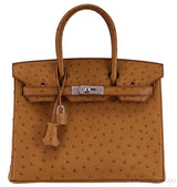 Birkin 30 Ostrich Gold PHW