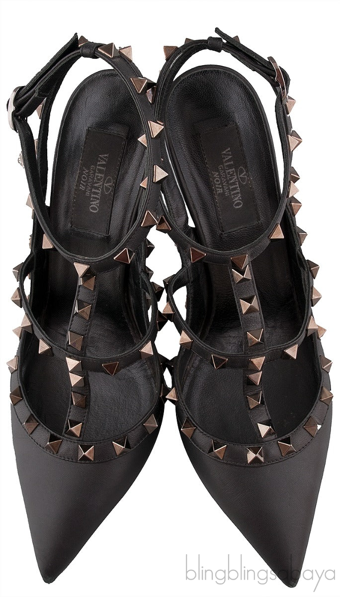 So Black Rockstud Heels