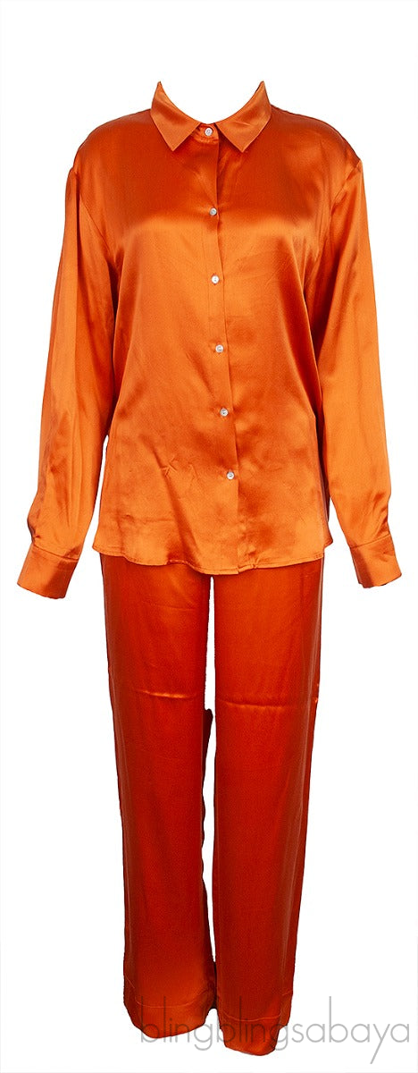 Rust Orange Long Sleeve Shirt & Trouser