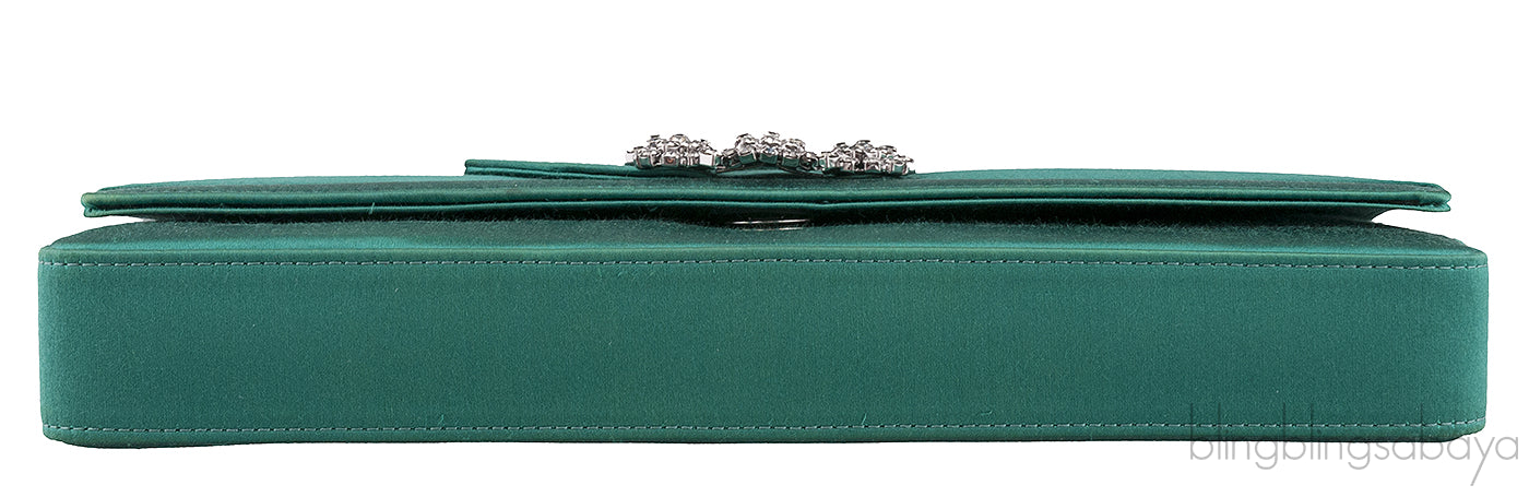 Gothisi Emerald Green Satin Clutch