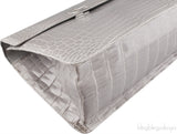 Grey Cornelia Lunch Box Crocodile Bag