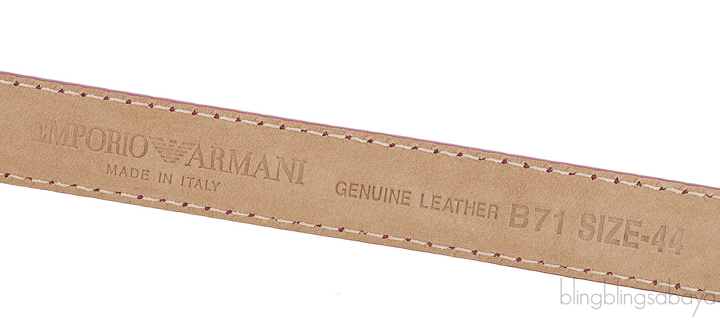 Crocodile Print Pink Leather Belt
