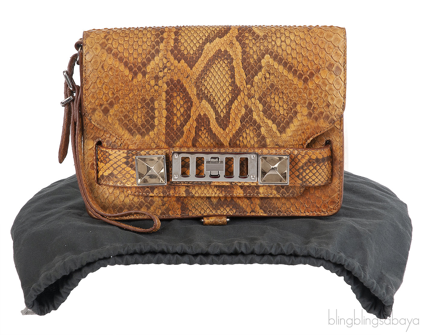 Proenza Schouler PS11 Python Amber Clutch Bag