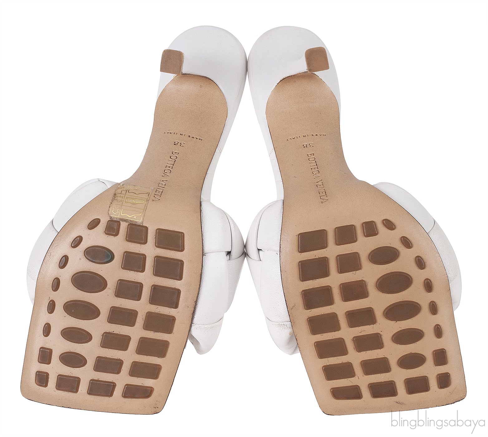 Bottega Veneta White Lido Intrecciato Mules 38