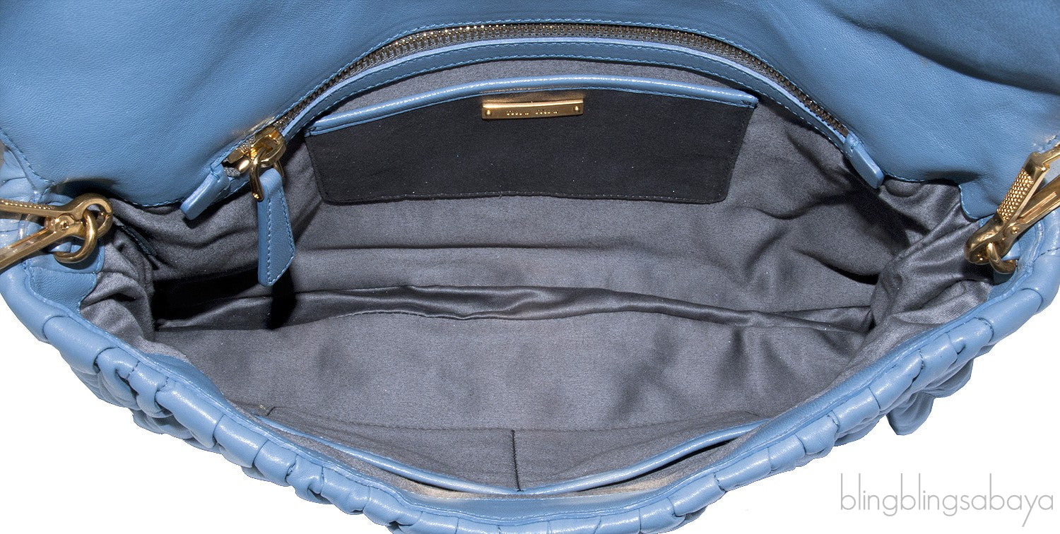 Periwinkle Matelasse Leather Clutch