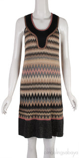Zigzag Pattern Sleeveless Mini Dress