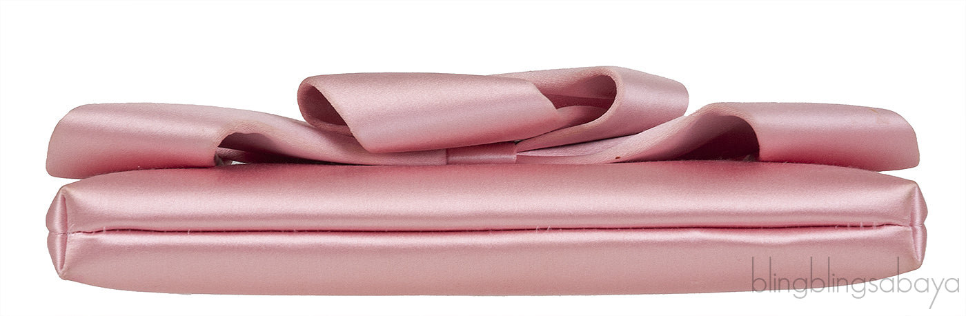 Pink Silk Bow Evening Clutch Bag