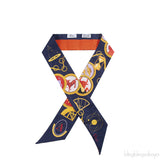 Christian Dior Silk Multicolor Zodiac Print Twilly