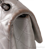 Chanel Silver Quilted Classic Jumbo Flap Bag PHW