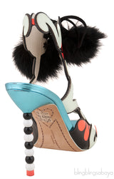 Pom Pom Detail Cut-out Sandals