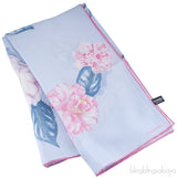 Blue Floral Square Silk Scarf
