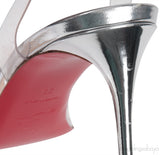 Spikoo Silver PVC Slingback Heels