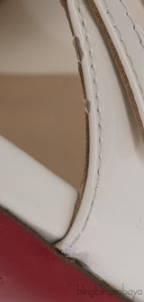 Christian Louboutin White Patent Leather Peep toe Pump