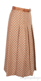 Guccissima Pleated Skirt w/ Leather Belt
