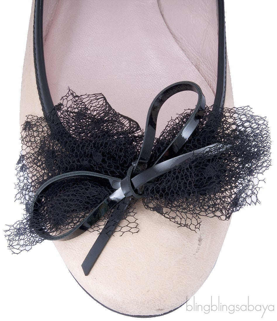 Beige Lace Bow Ballet Flat