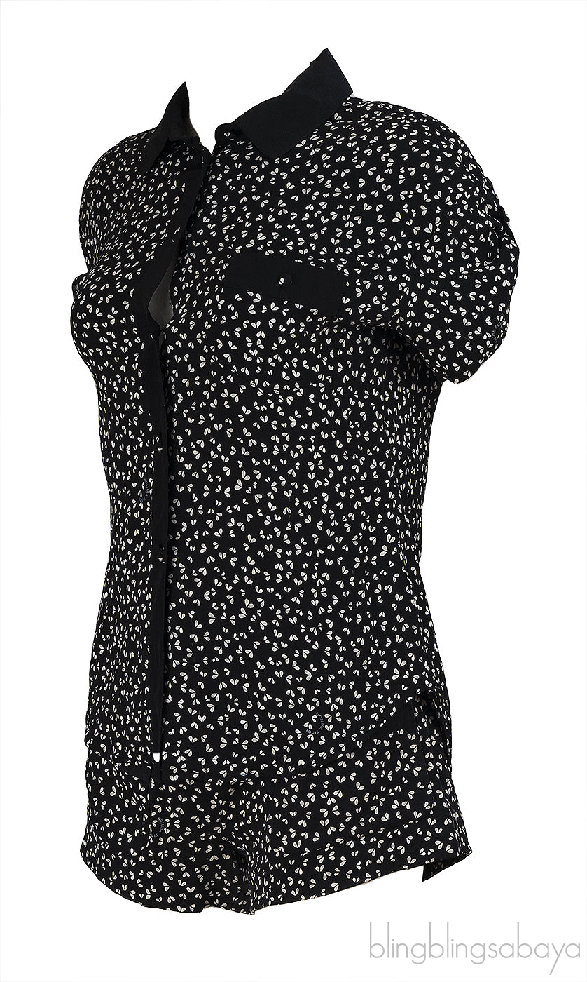 Louis Vuitton Black Printed Blouse & Shorts