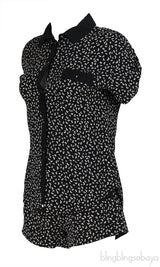 Louis Vuitton Black Printed Blouse & Shorts
