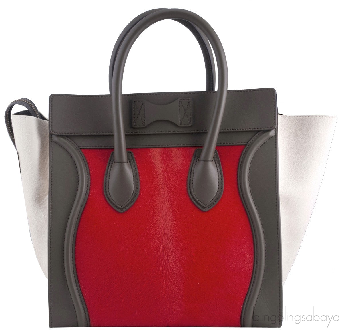 Mini Luggage Tricolor Brick Pony Hair