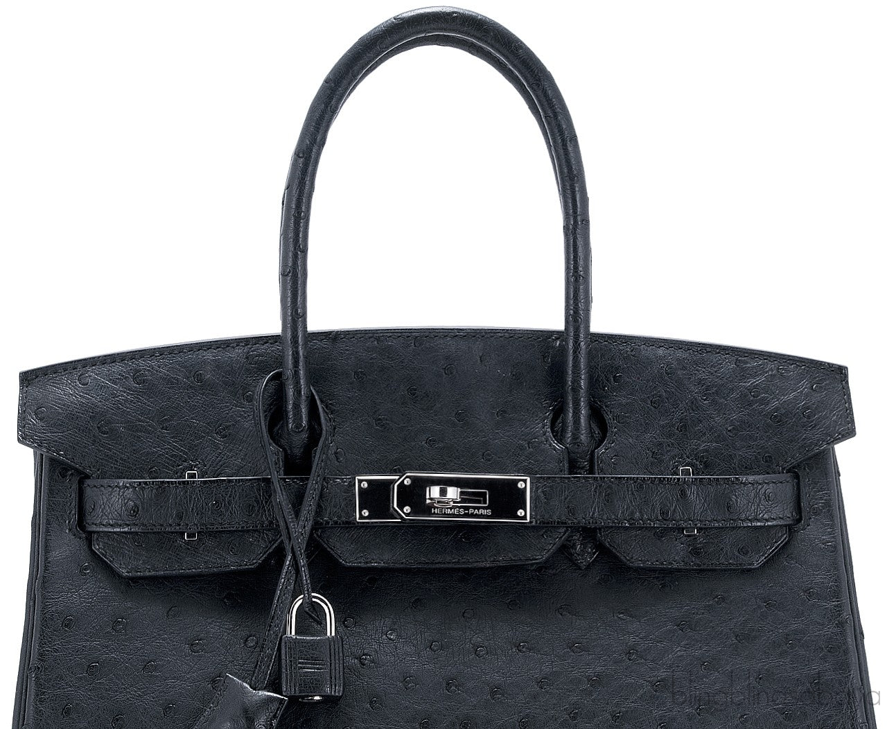 Birkin 30 Black Ostrich PHW
