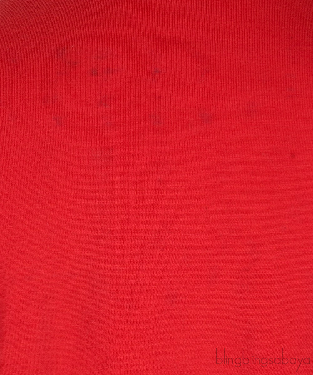 Red T-shirt with Lace Sleeves