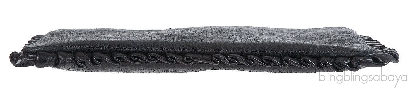 Nina Ricci Black Pleated Trim Clutch