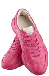 Pink Rhyton Logo Leather Sneaker