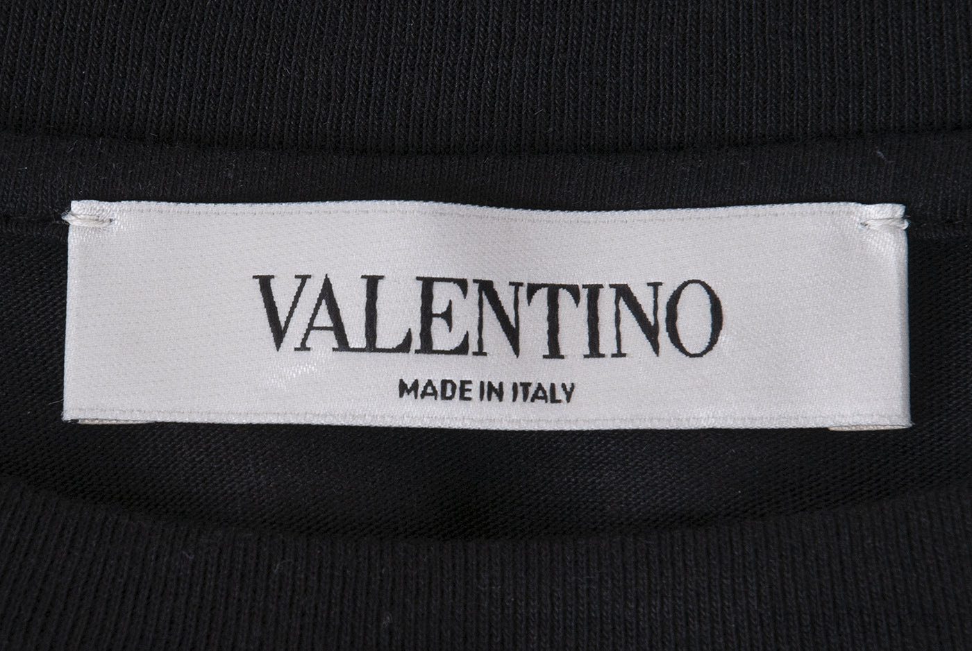 Black VLTN Lace Trim T-shirt Dress