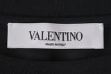 Black VLTN Lace Trim T-shirt Dress