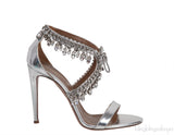 Silver Crystal Embellished Slingback Sandals