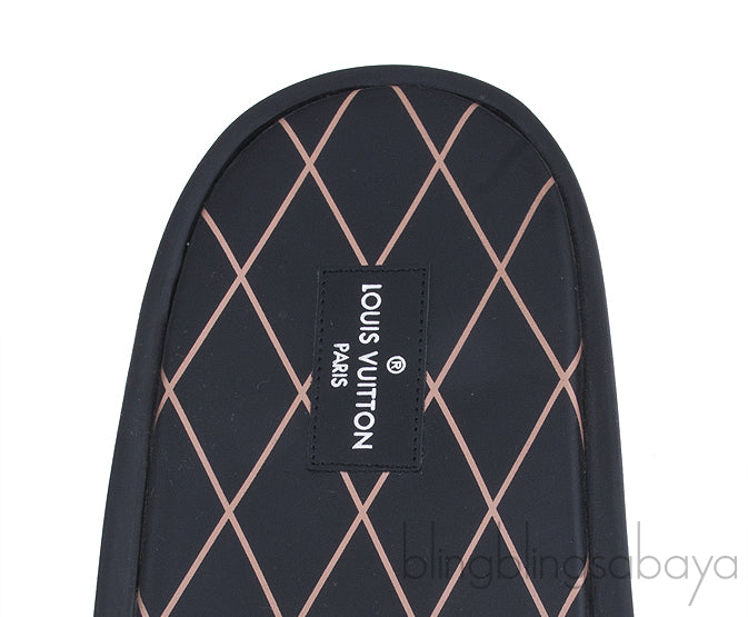 Brown Monogram Slide Sandals