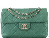 Green Quilted Single Flap Maxi GHW