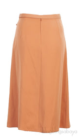 Tan Belted Polyester Skirt