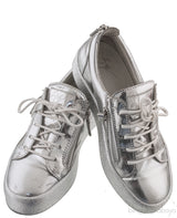 Silver Metallic Leather Sneaker