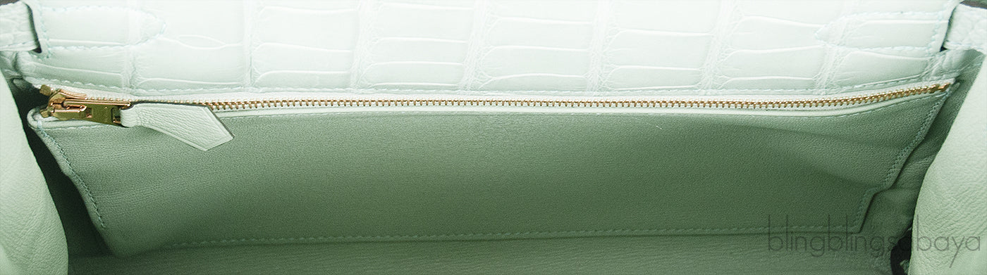 Kelly 28 Vert D\'Eau Matte Crocodile GHW