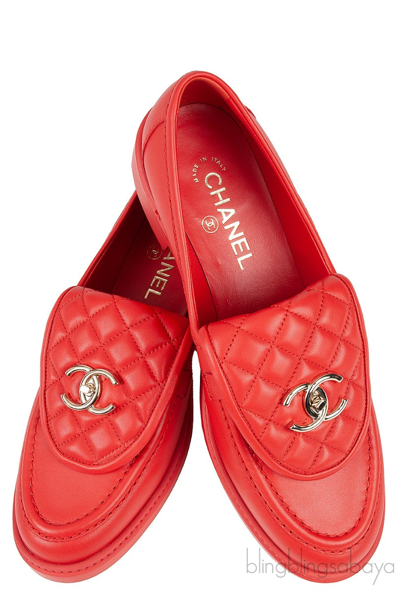Lambskin CC Turnlock Quilted Loafers
