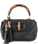 Black Bamboo Top Handle Bag