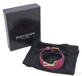 Double Tour Y Pink Leather Bracelet